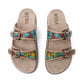 Myra Rio Verde Handtooled Leather Sandals in Agave Blue