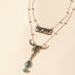 Myra Twin Horn Layered Necklace in Turquoise