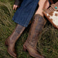 Myra Maple Creek Handtooled Bag in Sandroot Brown