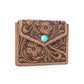 Myra Azura Bloom Leather Credit Card Holder in Saddle Dust