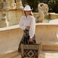 Myra Desert Loom Jute Weekender Bag in Saffron Dune