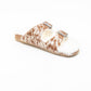 Prairie Winds Fur Comfort Hairon Leather Sandals In Brown & White