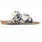 Prairie Winds Fur Comfort Hairon Leather Sandals In Black & White