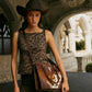 Myra Timber Trail Hairon Leather Concealed Carry Bag in Cream Mocha