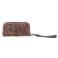 Myra Autumn Brook Handtooled Hairon Leather Women’s Wallet in Toffee Saddle