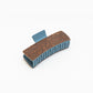 Myra Fairbank Embossed Leather Hair Clip in Ocean Oak
