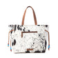 Myra Yellowstone Winter Prairie Handtooled Bag in Ivory Toffee