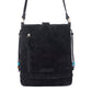 Myra Yellowstone Stonecrest Suede Leather Concealed Carry Bag in Charcoal Black