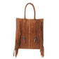 Myra Yellowstone Desert Creek Fringed Suede Leather Concealed Carry Bag in Sand Brown