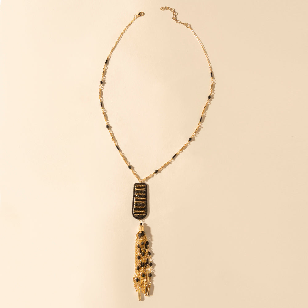 Myra Trailstamp Pendant Necklace in Burnished Tan