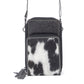Myra Rustler Ridge Embossed Leather Hairon Sling Bag in Slate Smoke