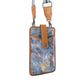 Myra Cedar Snake Print Leather Cell Phone Holder in Turquoise Sand