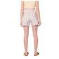 Cream And Brown Shorty Shorts
