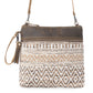 Myra Contentent Aztec Sling Bag for Women – Patterned Canvas, Brown Leather Trim, Crossbody for Everyday Western Look