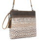 Myra Contentent Aztec Sling Bag for Women – Patterned Canvas, Brown Leather Trim, Crossbody for Everyday Western Look