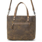 Myra Ultimate Choice Brown Suede Leather Handbag for Women Twin Top Handles, Crossbody Strap, Double Front Pockets