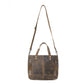 Myra Ultimate Choice Brown Suede Leather Handbag for Women Twin Top Handles, Crossbody Strap, Double Front Pockets