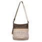 Myra Blending Taste Aztec Print Shoulder Bag for Women Brown Suede Leather, Adjustable Strap, Rustic Daily Carry