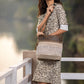 Myra Blending Taste Aztec Print Shoulder Bag for Women Brown Suede Leather, Adjustable Strap, Rustic Daily Carry