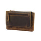 Myra Oak Fire Rustic Brown Leather Wallet - RFID-Protected Zip Pouch for Secure Cards & Cash Storage
