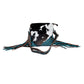 Myra Cobal Blue Concealed Carry Bag Hair-On Leather Crossbody with Embossed Turquoise Panel and Fringe Detailing