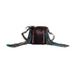Myra Cobal Blue Concealed Carry Bag Hair-On Leather Crossbody with Embossed Turquoise Panel and Fringe Detailing