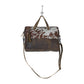 Myra Serenity Hair-On Leather Laptop Bag - Western Office Tote with Detachable Strap and Spacious Interior for Easy Carry