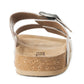 Myra Restful Hairon Leather Slides for Women – Adjustable Straps, Cork Footbed & Stylish Dual Buckle
