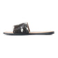 Myra Wild Dust Hairon Leather Slide Sandals â€“ Studded Flats for Women, Slip-On Comfort with Western Charm