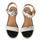Myra Satin Hairon Leather Heels for Women – White Hairon Block Heels with Buckle Strap & Jute Accents