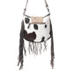Russet Fringe Leather & Hairon Bag