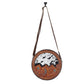 Myra Simply Sober Round Hairon Leather Crossbody â€“ Handtooled Floral & Cowhide Circle Bag for Carnival Adventures