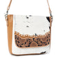 Myra Mangnifique Hairon Leather Crossbody Bag – Handtooled Flap, Concealed Carry Pocket & Adjustable Strap
