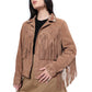 Fringe Embroidered  LEATHER Jacket