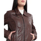 Winged Frills Leather Jacket