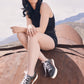 Myra Limited Edition Leather Sneakers for Women - Hand-Tooled Western Lace-Up Shoes with Textured Finish for Everyday Style