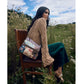 Myra La Fleur Patchwork Crossbody Bag â€“ Floral Canvas Panels, Brown Leather Accents, Boho Cowgirl Everyday Purse