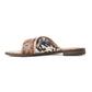 Myra Chappy Leather Slip-On Sandals for Women - Criss-cross Hairon & Tooled Leather Slides for Everyday Ranch Style