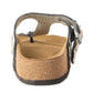 Myra Chino Hairon Leather Sandals for Women â€“ Western Toe Loop Flats with Cork Sole for Comfortable Wear