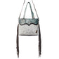 Turquoise Zapata Leather & Hairon Bag.