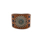 Starfield Cross-Stitch Leather Cuff Bracelet
