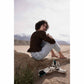 Sunset Bloom Split-Top Hair-On Hide Boots In Black & White