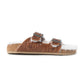 Prairie Winds Hand-tooled Fur Comfort Leather Sandals