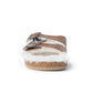 Prairie Winds Hand-tooled Fur Comfort Leather Sandals