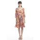 Color Flourish V-Neck Dress