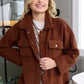 Amina Fleece Button Front Shacket Sweater