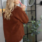 Amina Fleece Button Front Shacket Sweater