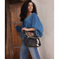 Myra Spirit of the Herd Hairon Leather Bag for Women Western Cowhide Purse with Intricate Tooling
