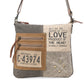 Myra Seeds of Love Crossbody Bag - Vintage Patch Leather Shoulder Bag with Zippered Pockets for Western Style