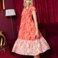 Tangerine Floral Splendor Dress